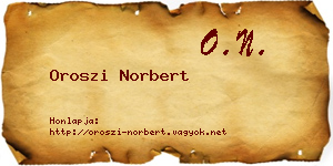 Oroszi Norbert névjegykártya
